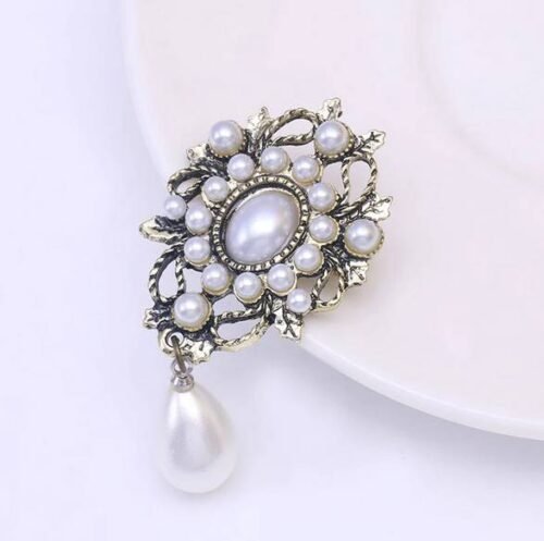 Brošňa vintage bride elegant biela white - Image 2