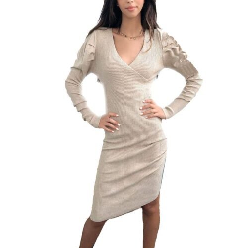 Dámske midi upletove šaty fashion 137 stretch