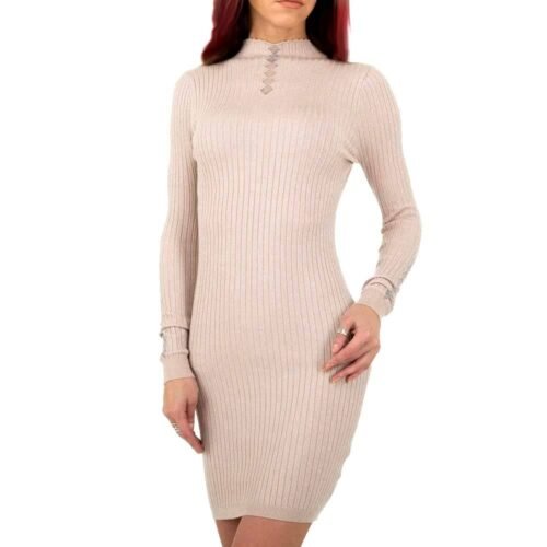 Dámske mini Šaty bodycon beige 472 - Image 3