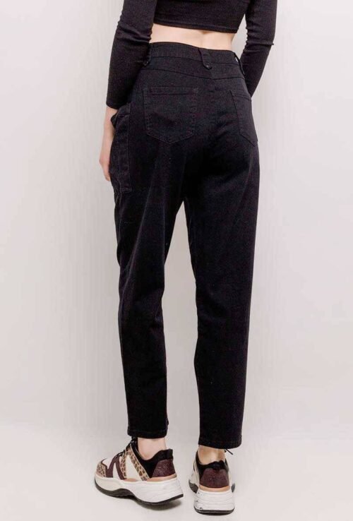 Dámske boyfriend rifle nohavice fashion 366 black