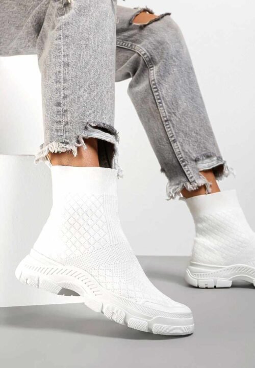 Dámske high top sneakers topánky ponozkove 13-2 - Image 3