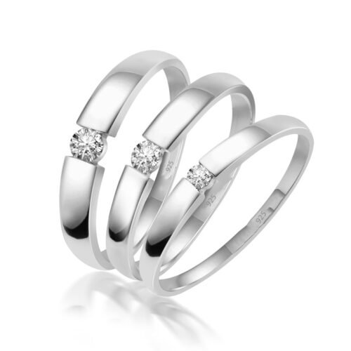 STRIEBRO Dámsky prsteň krúžok so zirkónom 0,06ct - Image 2