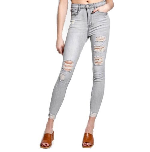 Dámske rifle Skinny Jeans strečove light grey
