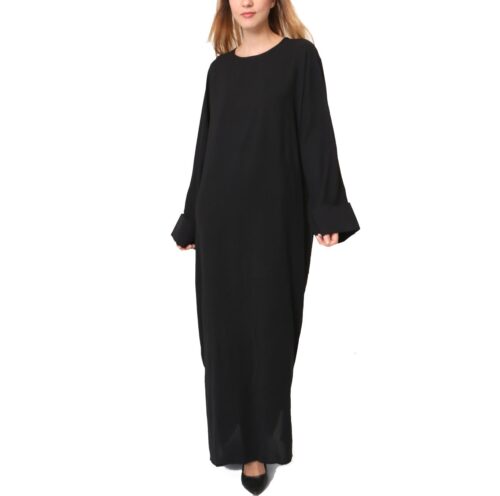 Dámske maxi šaty oversize basic čierne