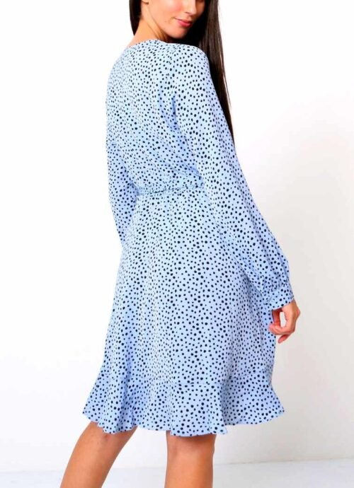 Dámske midi šaty zavinovacie casual blue - Image 3