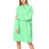 Dámske svetrove šaty na zips fashion 1301 green