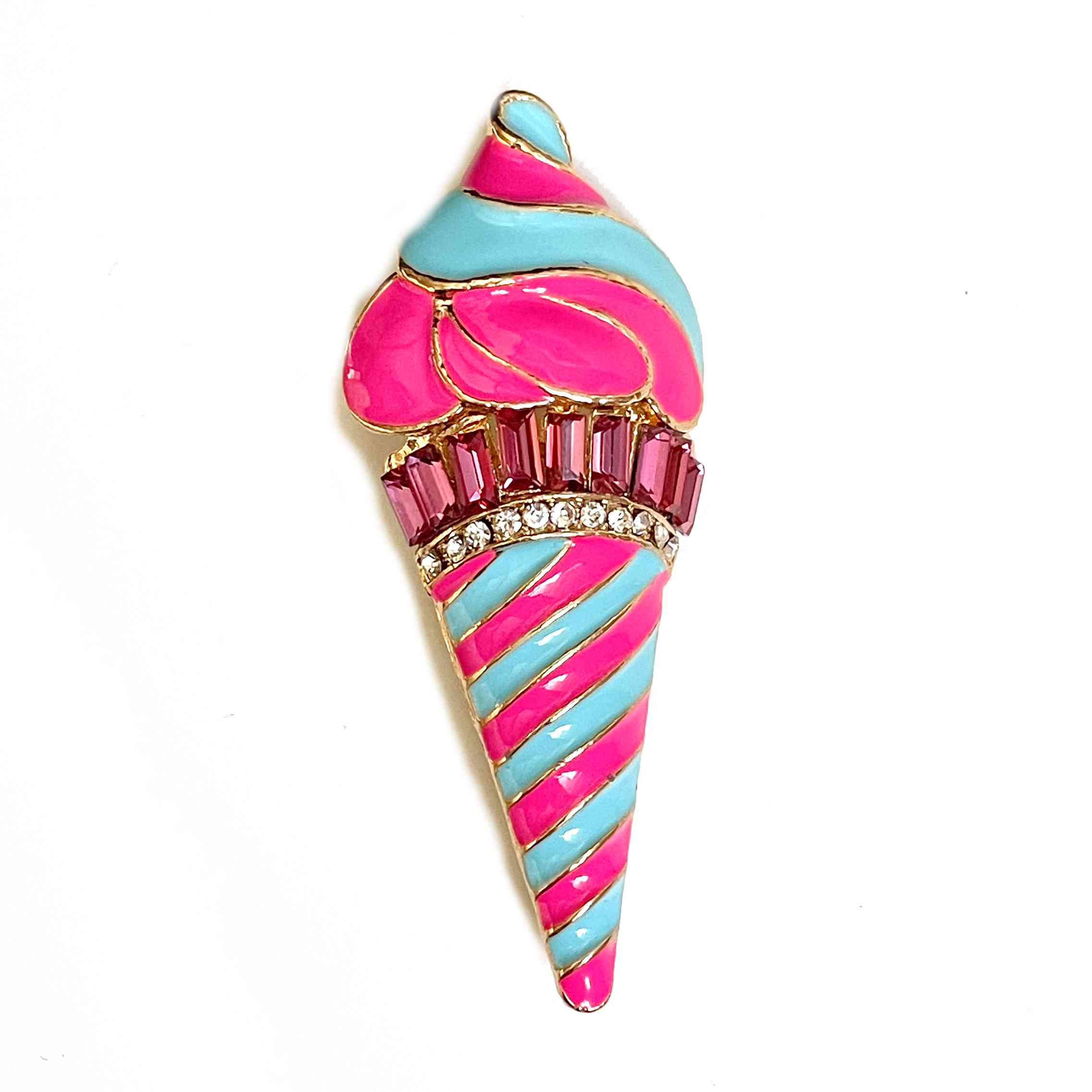 Brošňa farebná zmrzlina icecream pink