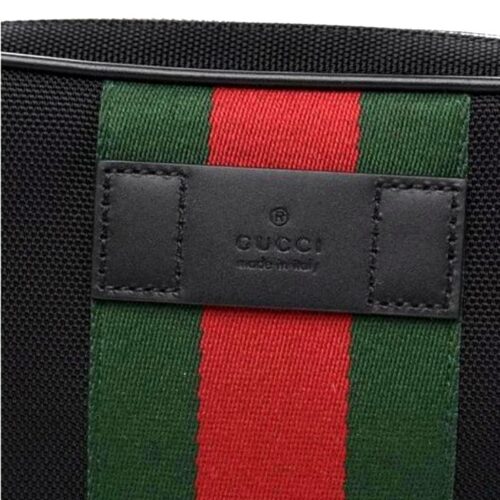 gucci web stripe fanny pack canvas leather black red green cross body 6
