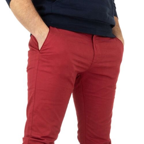 Pánske rifle chinos nohavice regular fit red - Image 2