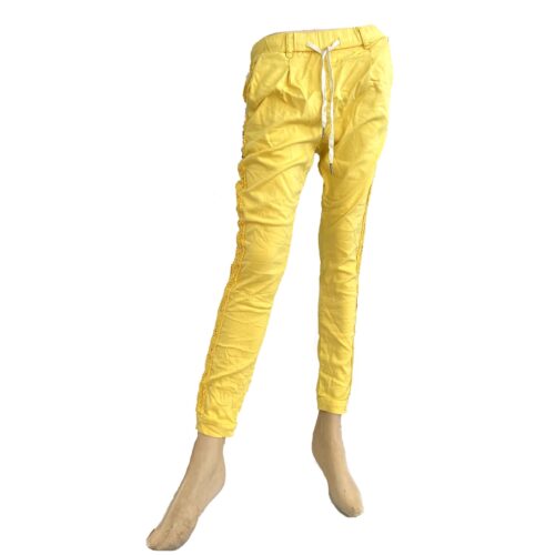 Dámske baggy nohavice na gumu yellow