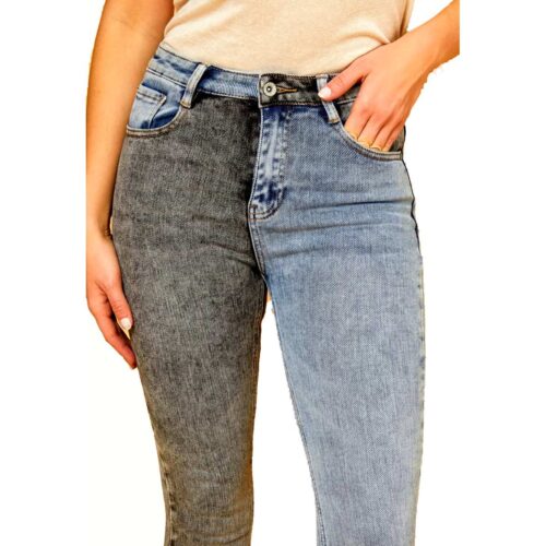 bicolor dvojfarebné strečové džínsy skinny