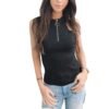 Dámsky crop top uplet zips rolak