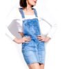 Damske riflove mini šaty na traky denim