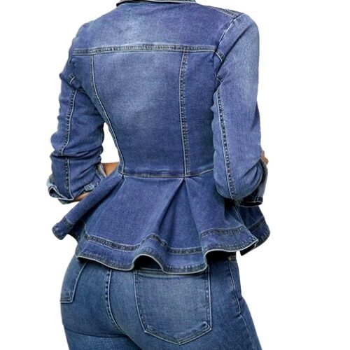 peplum denim jacket bunda riflova 1