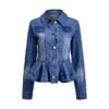 Dámska rifľová bunda peplum Jeans denim