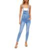 Dámske rifle na traky skinny denim light blue