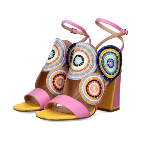 EXE Dámske luxusne sandale na podpatku lucia pink - Image 4