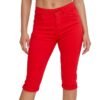 Dámske capri nohavice rifle skinny red cervene