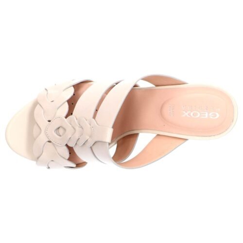 GEOX kožené dámske sandále klinove D YULIMAR cream - Image 4
