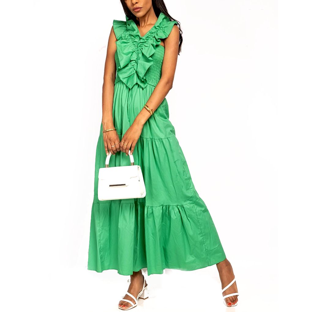 ITALY Dámske maxi šaty letne exclusive zelene