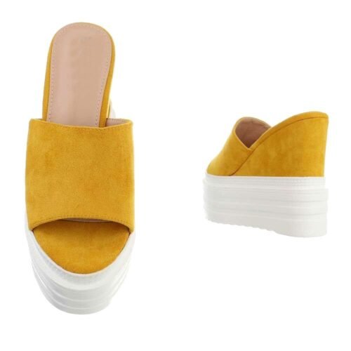 Dámske šľapky klinové na platforme 356 extra vysoke yellow - Image 2