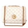 VERSACE Medusa kabelka White Quilted Nappa Leather Medusa Shoulder Bag