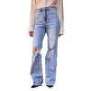 Dámske široké rifle relaxed bootcut blue jeans