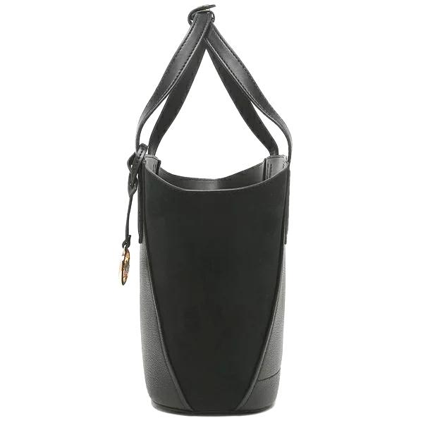 MK kors kabelka Portia Small Pebbled Leather Suede Tote Handbag (Black)