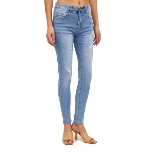 Damske strečové push-up džínsy rifle denim Roztrhané