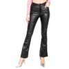Dámske kožené nohavice regular fake leather black