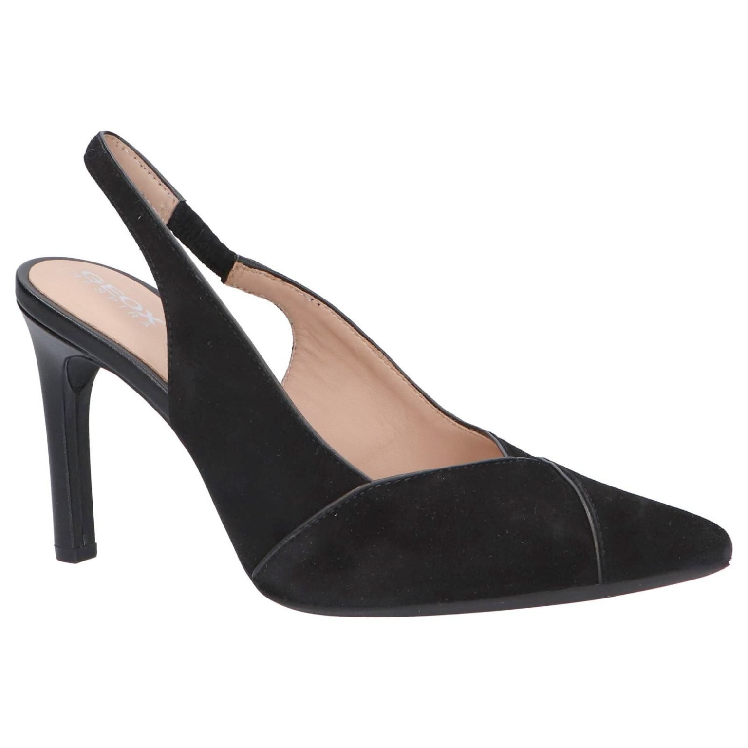 GEOX Semišové lodičky heels sandale black 