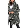 ITALY Dámsky luxusny vlnený kabát leopard