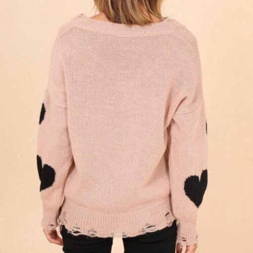 ITALY DÁMSKY PULOVER SO SRDIECKAMI ROZTRHANY 7 ITALY Dámsky pulover so srdieckami roztrhany