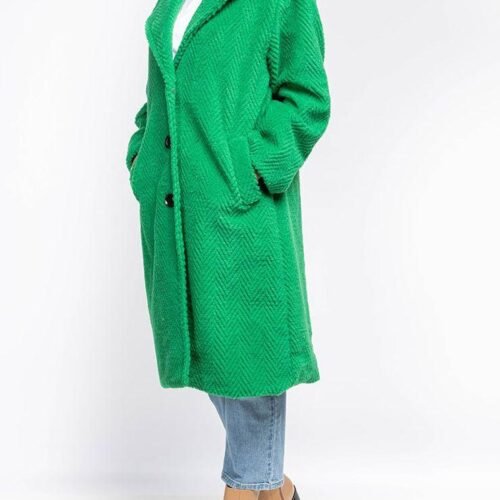 ITALY Dámsky dlhy vlneny oversize kabat