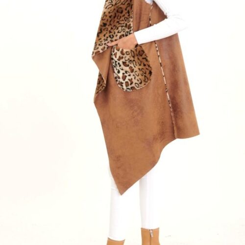 Obojstranna bunda vesta s leopardim vzorom 1 multibella