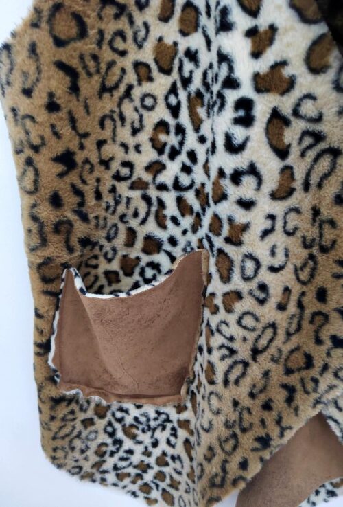 Obojstranna bunda vesta s leopardim vzorom 2