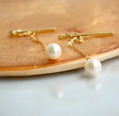 zlate nausnice perla