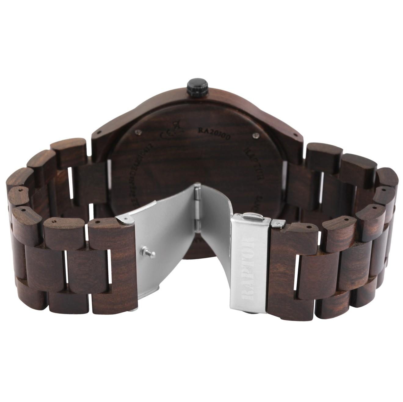 RA20300 Panske hodinky Raptor zo santaloveho dreva s lebkou na ciferniku multibella
