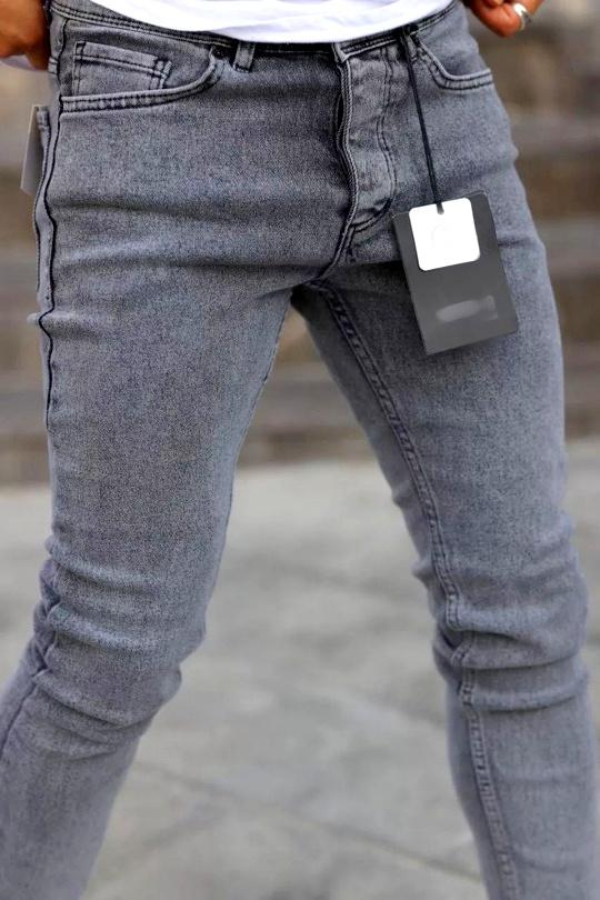 Simple mens jeans panske rifle grey sive basic 16187 multibella