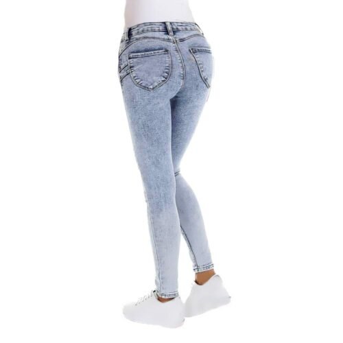 Dámske rifle push up skinny fashion denim blue - Image 3