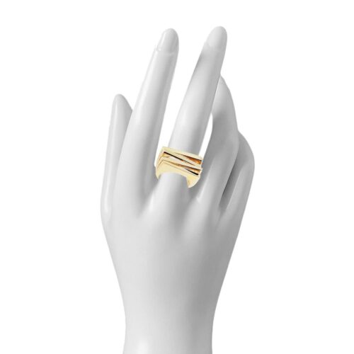 OCEL Unisex vyrazny prsten z ocele zlaty gold