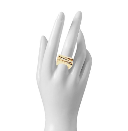 OCEL Unisex vyrazny prsten z ocele zlaty gold