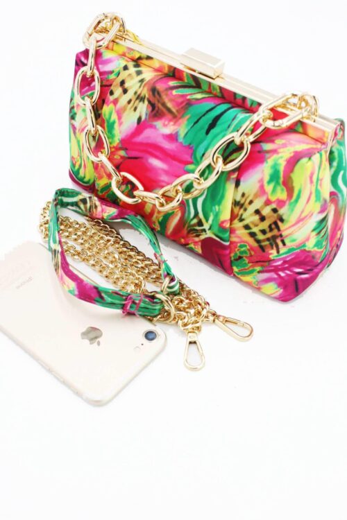 FRANCE Taška kabelka elegant s retiazkou Multicolor