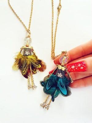 Prívesok Bábika Perie elegant feather crystal