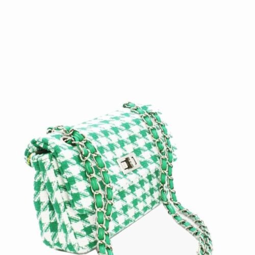 Taska cez rameno Houndstooth Tweed kohutia stopa 5559