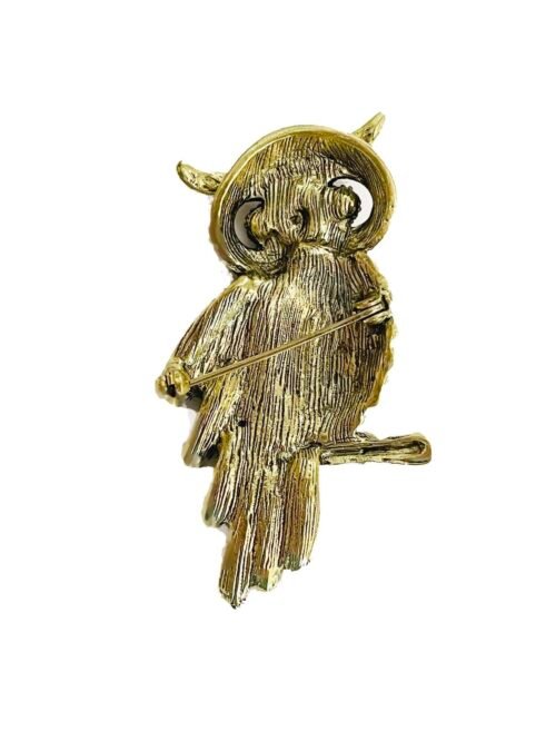 Brošňa Sova Owl vintage gold zlata