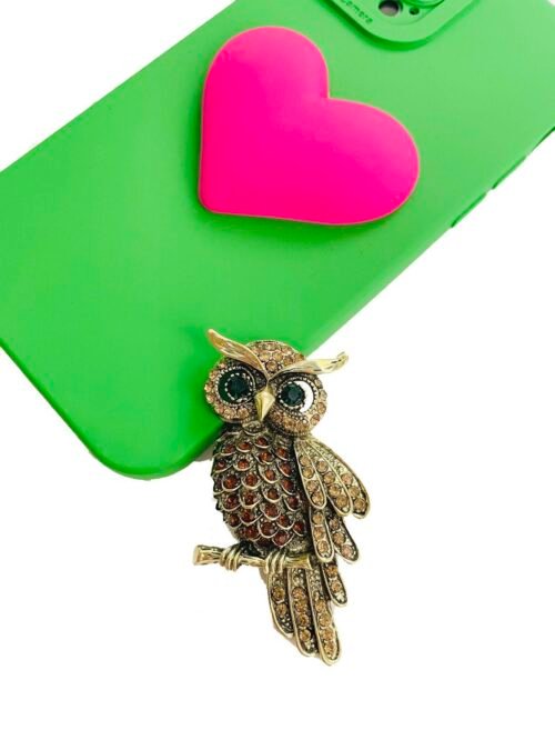 Brošňa Sova Owl vintage gold zlata - Image 2