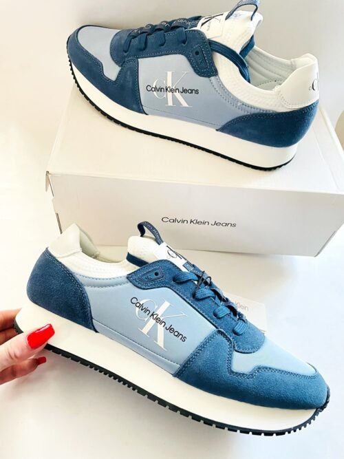 CALVIN KLEIN panske tenisky YM0YM00553 LACEUP ICELAND BLUE - Image 2