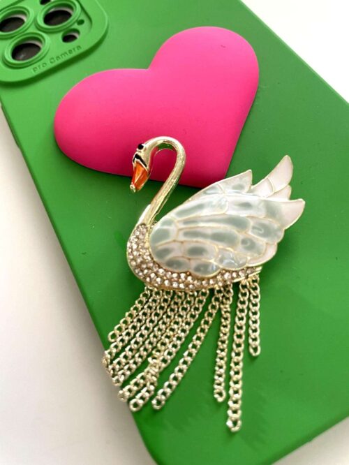 Brošňa Labut Swan fashion multicolor handmade