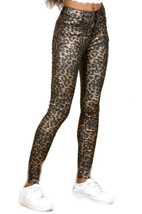 Dámske nohavice s leopardím efektom slim - Image 2